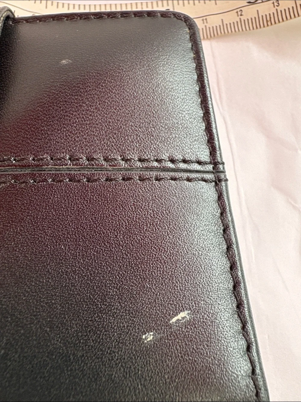 Compact Black Leather Women's Wallet with Snap Tab Etienne Aigner.
